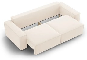 Beżowa aksamitna rozkładana/ze schowkiem sofa 247 cm Jodie – Micadoni