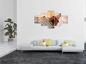 Obraz - Wieża Eiffla w stylu vintage (125x70 cm)