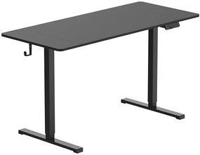 Czarne elektryczne biurko ergonomiczne do pracy na stojąco - Evron 5X