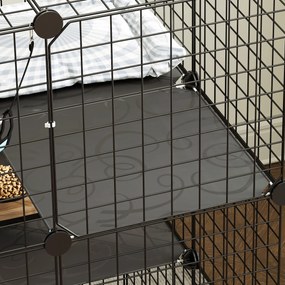 PawHut ndoor klatka dla kotów 105 cm, stalowa zagroda dla kotów z 3 drzwiami, regulowany projekt DIY dla kociąt poniżej 4kg | Aosom PL