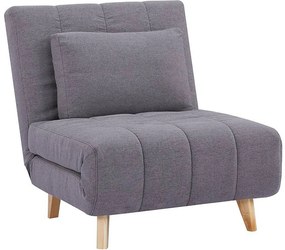 Fotel rozkładany z szarej tkaniny STREVI