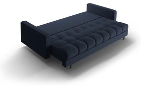 Ciemnoniebieska rozkładana sofa ze schowkiem 222 cm Bali – Cosmopolitan Design