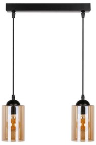 Czarna lampa wisząca ze szklanym kloszem 10x34 cm Bistro – Candellux Lighting