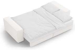 Biała rozkładana sofa z materiału bouclé 247 cm Jodie – Micadoni Home