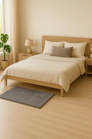 Dywan Futrzany Szary 60x90 cm Włochaty Miękki Dekoracyjny Antypoślizgowy