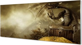 Panel Kuchenny Szklany Smok nad Górskimi Szczytami w Złocie