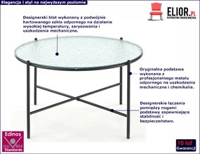 Bezbarwny szklany stolik kawowy - Roles 2X