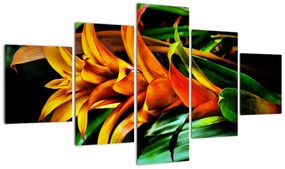 Obraz pomarańczowego kwiatu (125x70 cm)