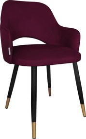 Krzesło Milano tkanina Welur noga metalowa : Kolor nogi - Czano-złota stożek, Kolor tkaniny - VELVET - MG02, Typ siedziska - Siedzisko stałe