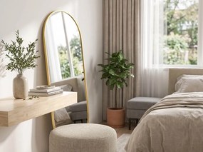 Owalne lustro na ścianę OLVANI 100x50 cm ze złotą ramą