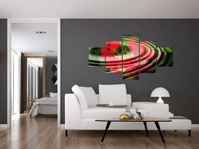 Abstrakcyjny obraz - kwiaty w falach (125x70 cm)