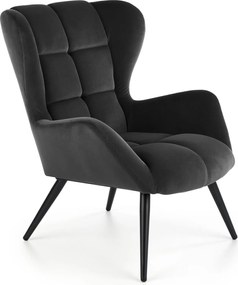 Tapicerowany fotel na drewnianych nogach Tyrion