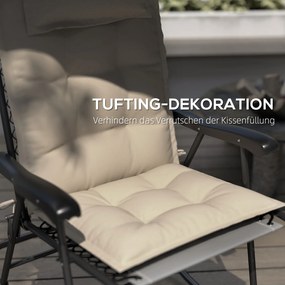 Outsunny Zestaw 2 poduszek na leżak ogrodowy, Wodoodporne, Beżowe, 50x116x5 cm