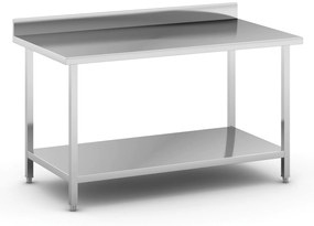 Stół roboczy ze stali nierdzewnej z półką i ogrodzeniem, 1500 x 800 x 850 mm