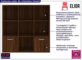 Klasyczny regał na książki brązowy dąb - Lorines 3X