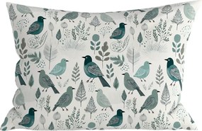 Polibawełniana poszewka na poduszkę LEAFBIRD POLY 50x70 cm, biało-zielona