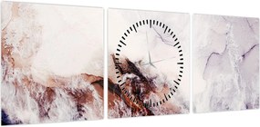 Obraz - Fioletowy marmur N⁰1 (z zegarem) (90x30 cm)