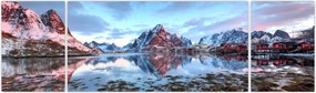 Obraz - Wschód słońca nad Reine (170x50 cm)