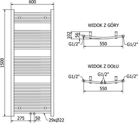 Mexen Ares grzejnik elektryczny 1500 x 600 mm, 900 W, biały - W102-1500-600-2900-20