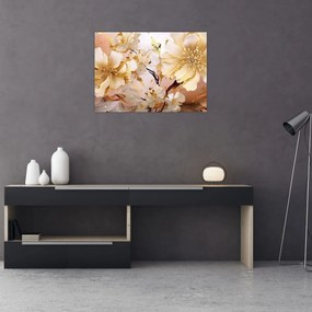 Obraz - Złote kwiaty (70x50 cm)