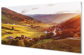 Panel Szklany Niemcy Dolina budynki las