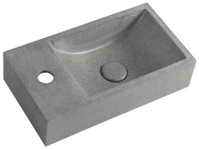 Ciemnoszara betonowa umywalka 40x22 cm Crest – Sapho