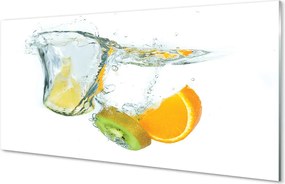 Szkło do Kuchni na Ścianę Woda, Kiwi i Pomarańcza