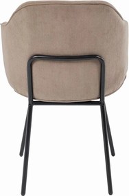 Beżowe sztruksowe krzesło metalowe tapicerowane H9-B40