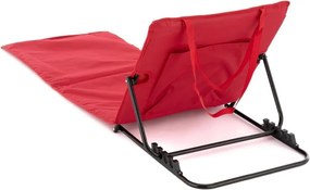 Regulowana mata plażowa z oparciem - czerwona