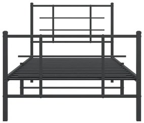 Czarne metalowe łóżko małżeńskie 100x200cm - Alester
