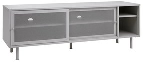 Szara metalowa szafka pod TV 160x55x45 cm Veep – Unique Furniture