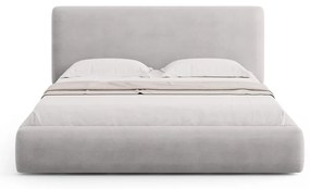 Jasnoszare tapicerowane łóżko dwuosobowe ze schowkiem i stelażem 140x200 cm Colonel – Cosmopolitan Design