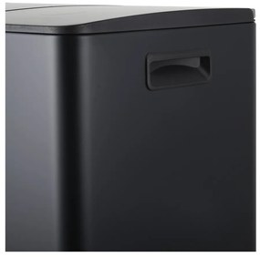 Stalowy kosz na śmieci 2x20 l do segregacji odpadów/z pedałem w kolorze matowej czerni Aliya – Spirella