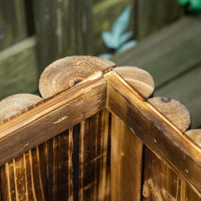 Outsunny drewniana skrzynka na rośliny 120x40x40cm jodła podwyższona grządka na zioła i warzywa | Aosom PL