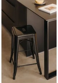 Zestaw 4 Sztaplowanych Wysokich Stołków Stalowych Lix Czarna & ↑65 Cm - Sklum