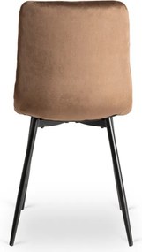 Krzesło Tapicerowane do Jadalni PERU Brązowe Welurowe Nowoczesne Loft