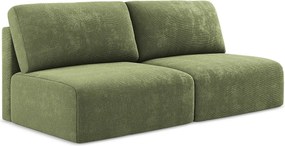 Otwarta Sofa 3-osobowa z funkcją spania - z tkaniny szenilowej - zielony - KONA