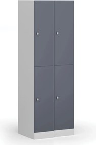 Szafka skrytkowa S1, 2 schowki, 1850 x 300 x 500 mm, zamek obrotowy, drzwi beżowe