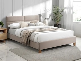 Łóżko tapicerowane SIERRA VELVET 120x200 beżowe SIGNAL