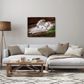 Obraz na szkle - Śpiący anioł (70x50 cm)