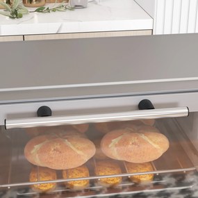 HOMCOM Minipiekarnik 9L, Mini piekarnik z blachą, rusztem, regulowaną temperaturą i czasem pieczenia, stal nierdzewna, srebrny