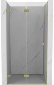 Mexen Lunar-F drzwi prysznicowe składane lewe 90 cm, transparent, złote szczotkowane - 836-090-000-55-00-L