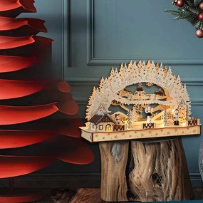 Monzana Świąteczny LED łuk CLEMENT, 45x12,5x28cm, naturalny brąz