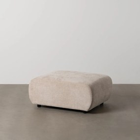 Beżowy podnóżek z tkaniny szenilowej Minimal – Ixia