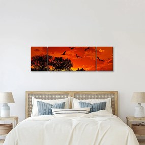 Obraz ptaków o zachodzie słońca (170x50 cm)