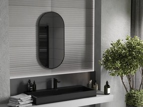 Mexen Loft lustro łazienkowe owalne 90 x 45 cm, rama czarna - 9851-090-045-000-70