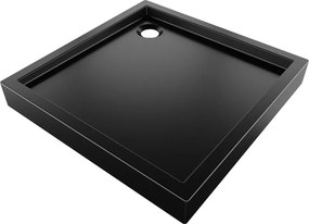 Mexen Flow+ brodzik kwadratowy 70 x 70 cm, czarny mat - 46S707070H