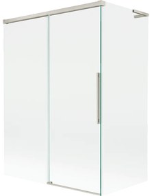 Mexen Rox L parawan nawannowy 2-skrzydłowy rozsuwany 120 + 70 x 150 cm, transparent, nikiel szczotkowany - 8C9L-120-070-97-00