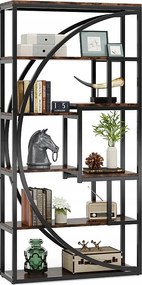 Regał przemysłowy 5-poziomowy, wysokość 180 cm, z 8 otwartymi półkami