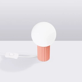 Lampa biurkowa HALO brzoskwiniowa ryflowana SOLLUX  LIGHTING
